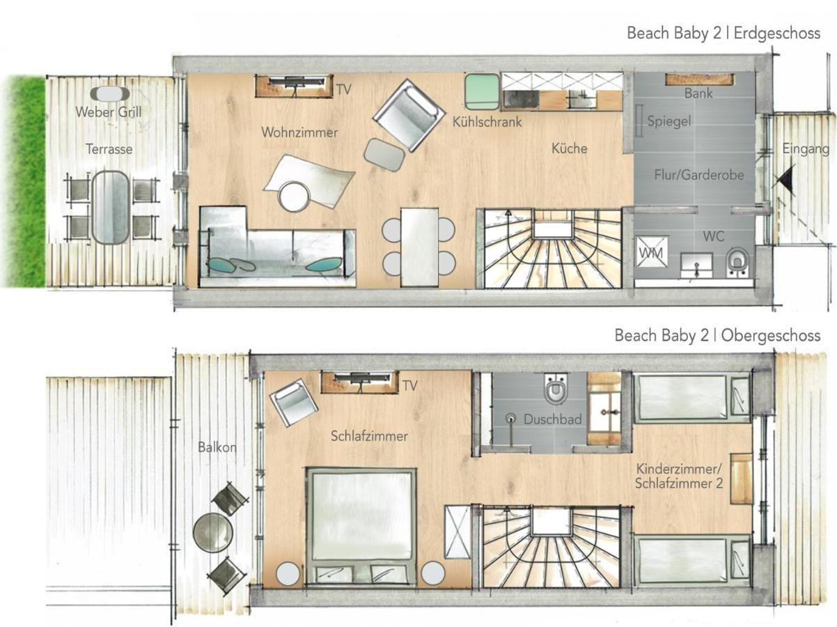 Ferienwohnung Beach Baby 2 ビューズム エクステリア 写真